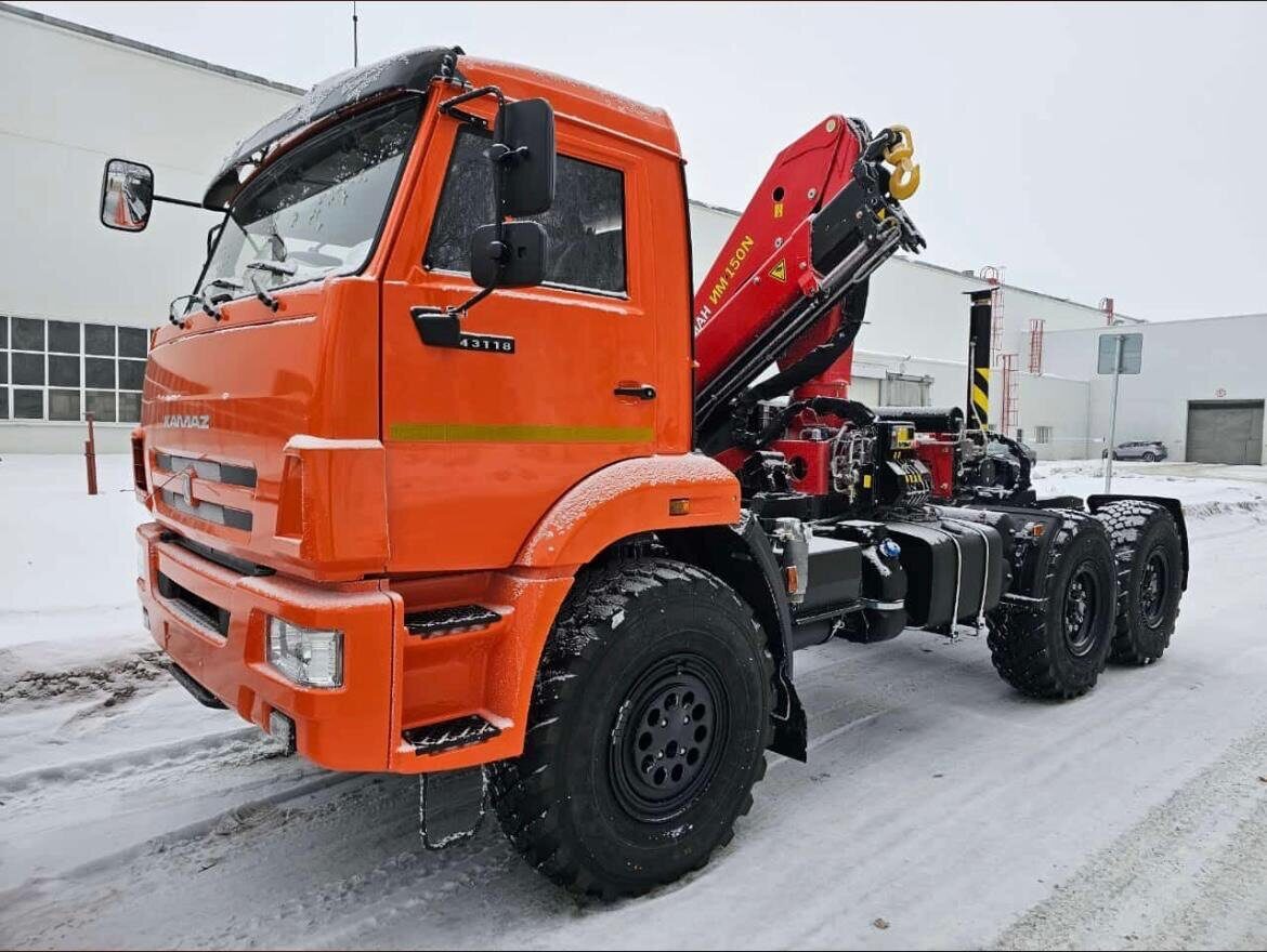 Седельный тягач КАМАЗ-43118 с КМУ ИНМАН ИМ 150N
